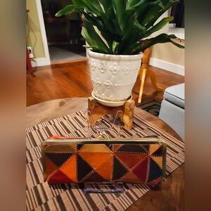 Vintage '80s Patchwork Leather Cosmetic Bag By Robert Gimbel